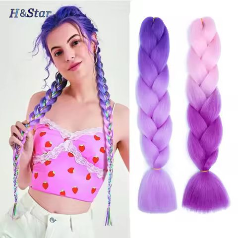 H&amp;STAR 24 Inch Synthetic Jumbo Braids Braiding Hair Accessories Braids Extensions 100G/Pack Women for DIY Hair Alororo