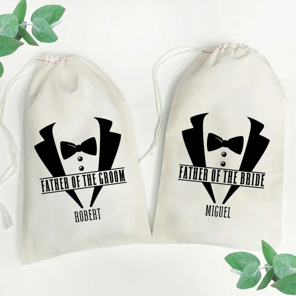 Tuxedo Groomsman Bags-Personalized Groomsmen Gift Bags-Custom Wedding Party Bags-Best Man Gift Bag-Father of the Groom Gift Bag