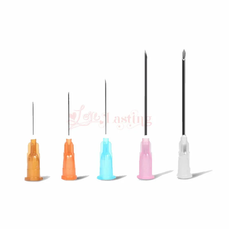 25pcs 18G 25G 27G 30G 31G 32G 34G Disposable Sharp Needle for Hyaluronic Acid Sterile Stainless Steel Tattoo Needles