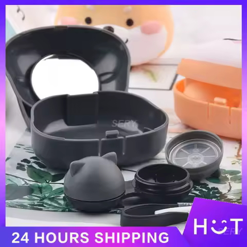 Contact Lens Case Cartoon Cute Glasses Case Glasses And Accessories Soaking Box Portable Dog Shape