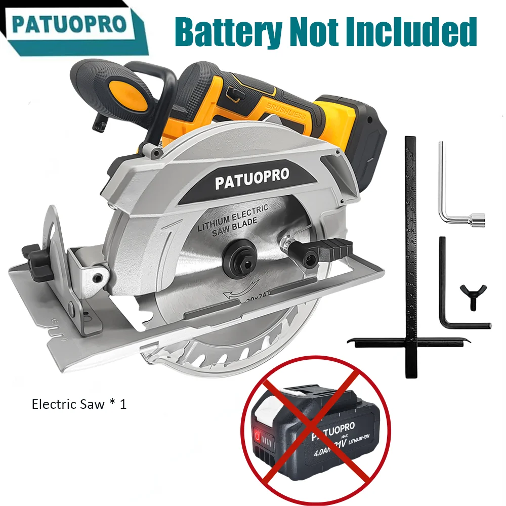 

165MM Brushless Circular Saw Cordless Electric Wood Stone PVC Cutter 0-45° Adjustable Woodworking Saw For Makita 18v Battery