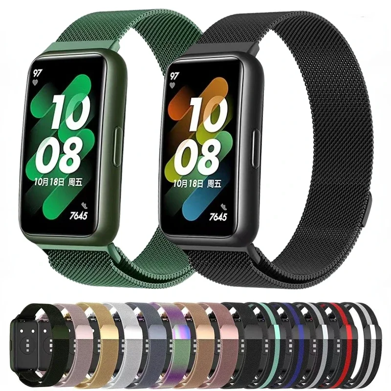 

Metal Milanese Loop Strap For Huawei Band 7 Smart Watch Wristband Belt Magnetic Bracelet For Huawei Band 7 Correa Accessories