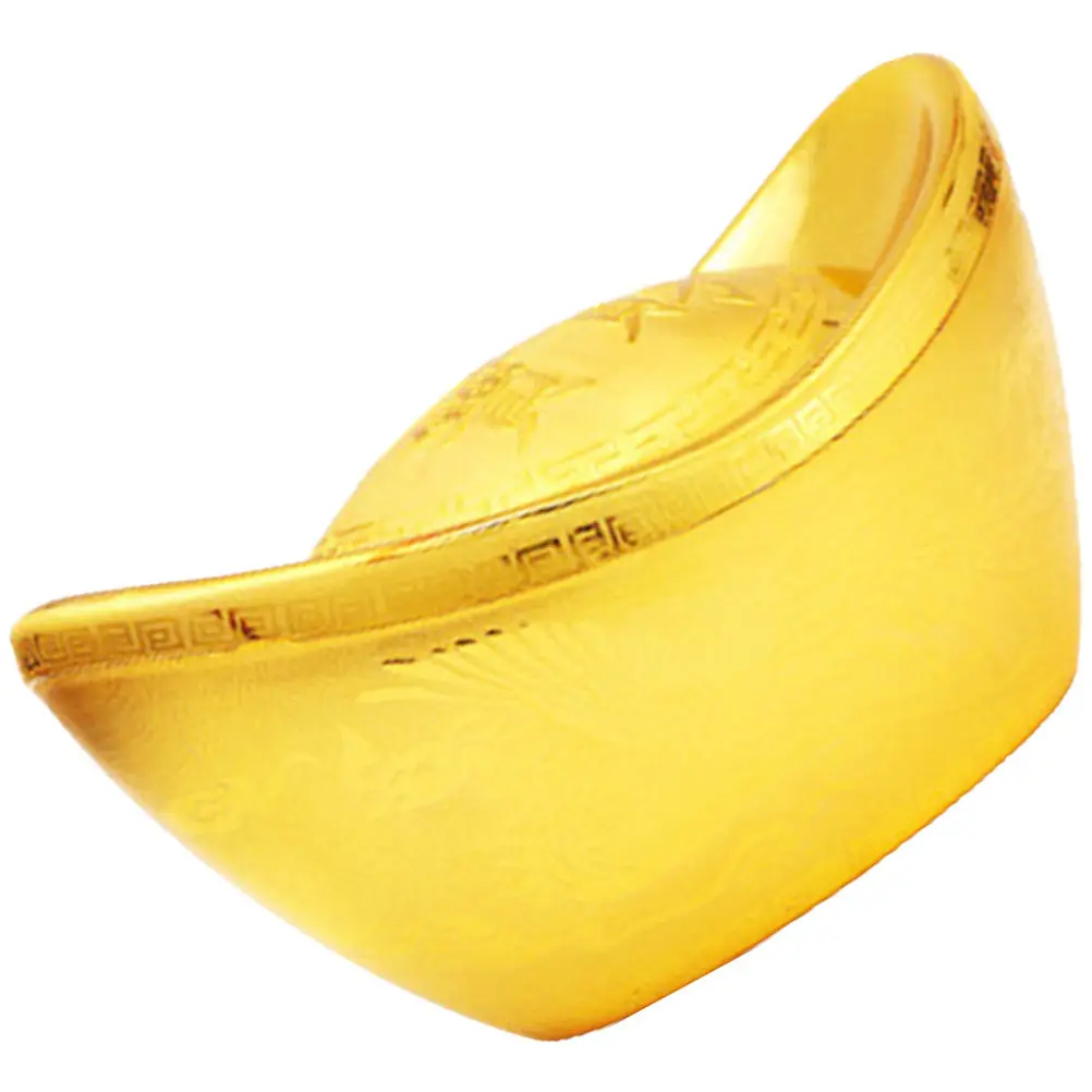 

Желто-золотое украшение в китайском стиле Юань Бао, настольный декор для дома, коробка для хранения денег по фен-шуй, приносящая удачу