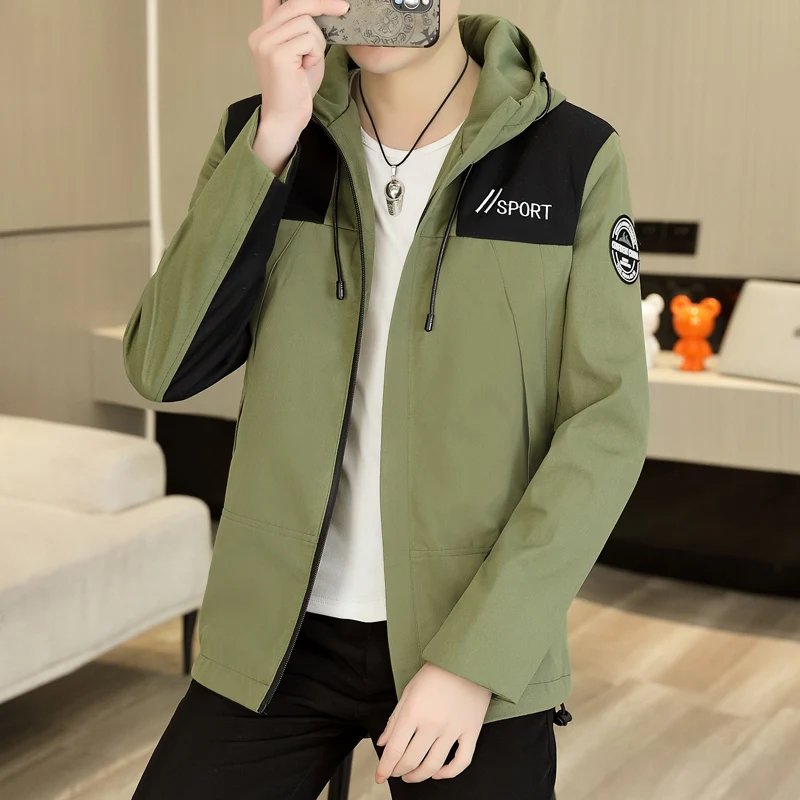 

Spring Autumn Men's Fashionable Hooded Jacket Loose Fit Chinese Brand Clothing Casual Style Upper Body Coat