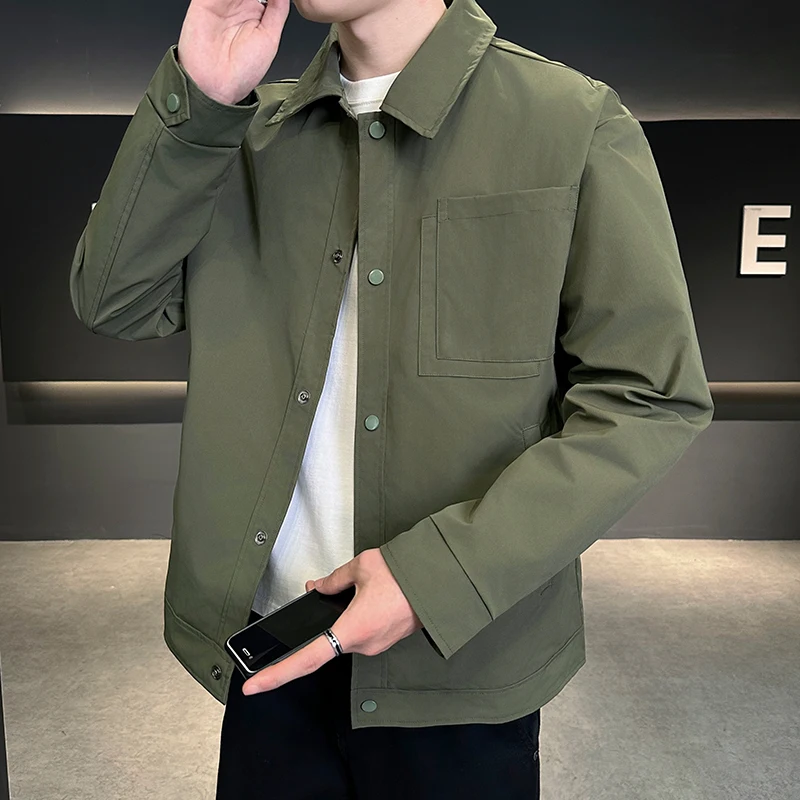 

Men Hong Kong Style Loose Long Sleeve Shirts Male Korean College Style Casual Shirts Men Solid Color Trendy Brand New Blouses