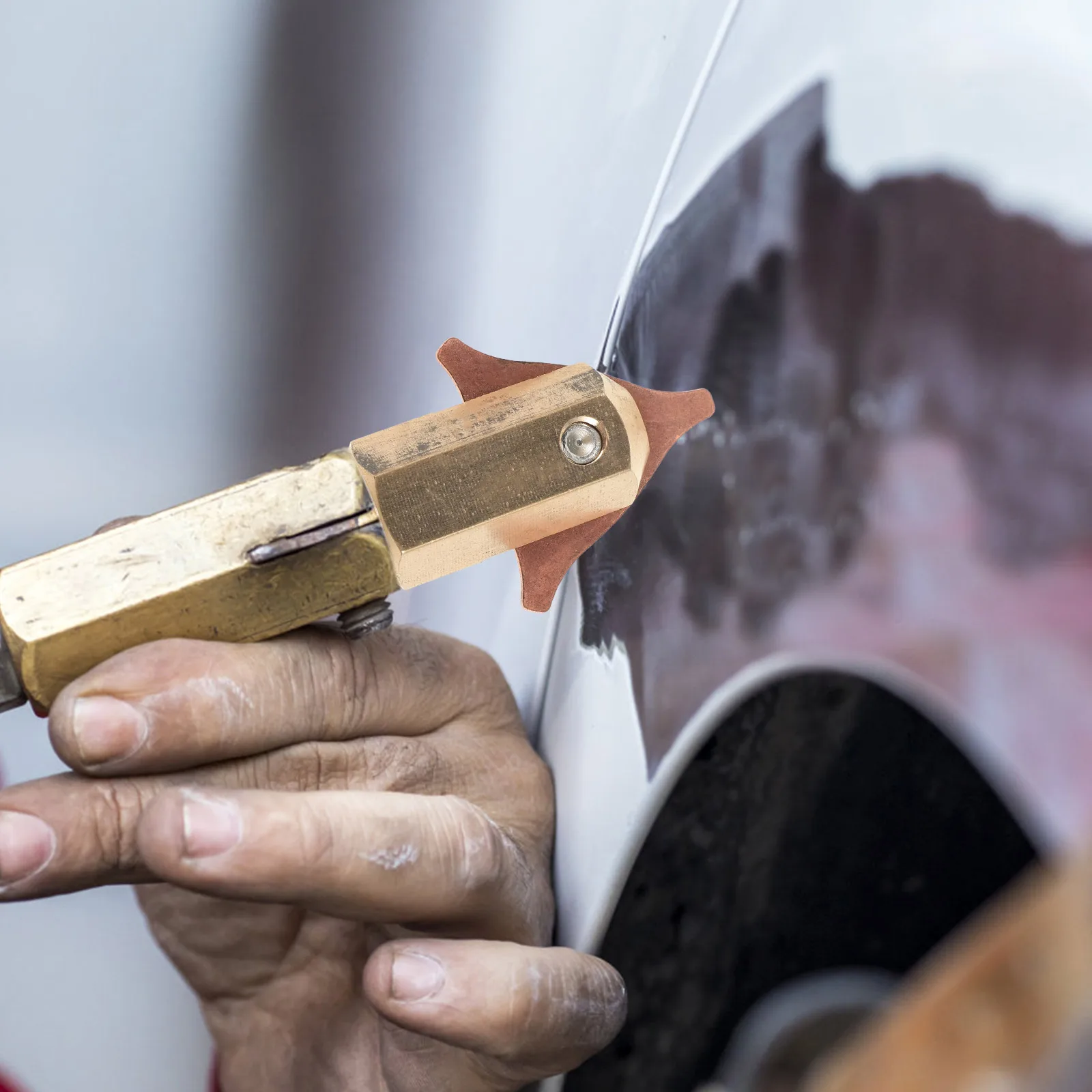 

Heavy Duty Triangle Chuck Copper Sheet Metal Repair Electrode Spot Welder Attachment Car Dent Removal Tool Automotive for Tools