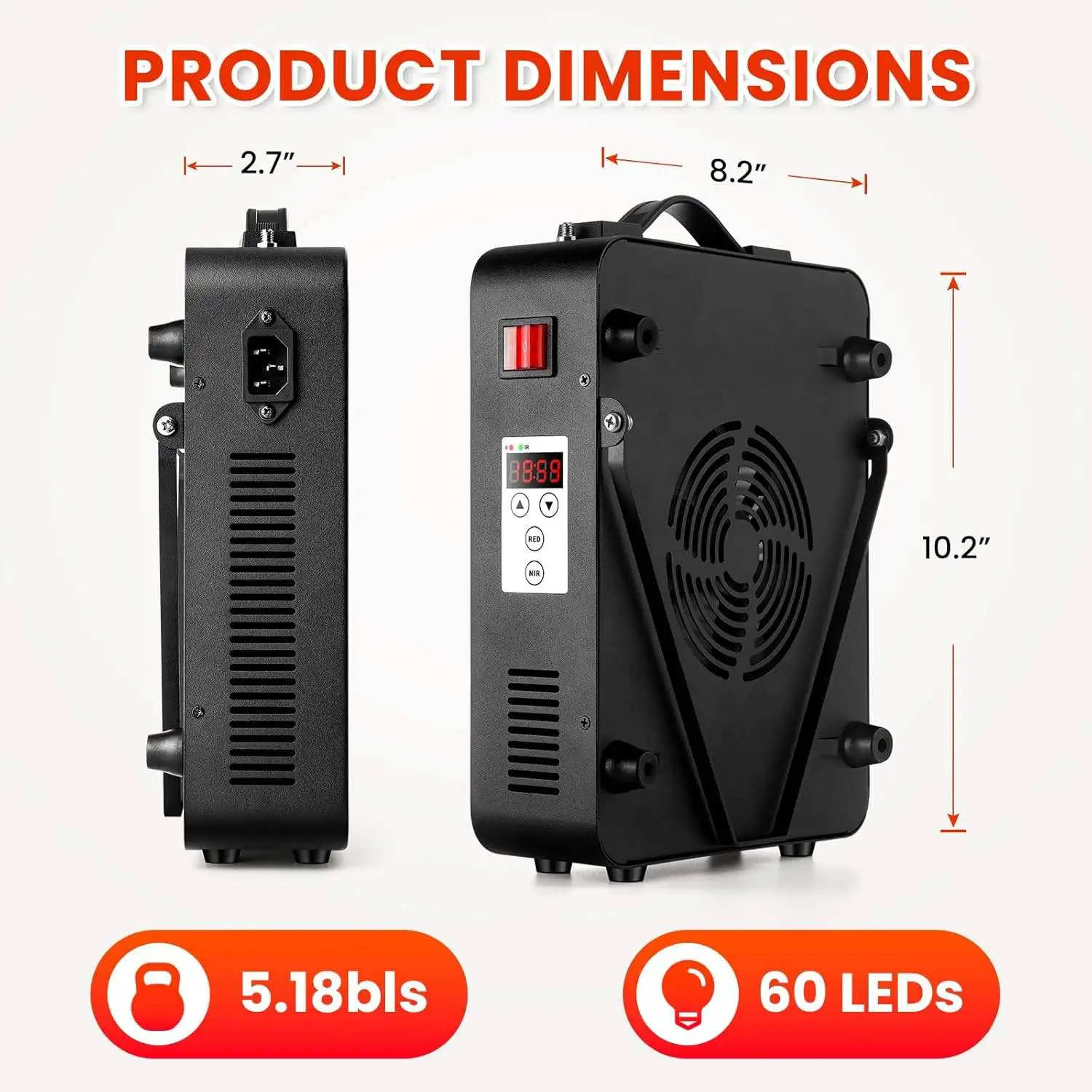 300W 赤色光療法 顔と体用 660nm 赤色光 850nm 近赤外線 タイマー付き 痛み緩和 肌の健康 抗老化