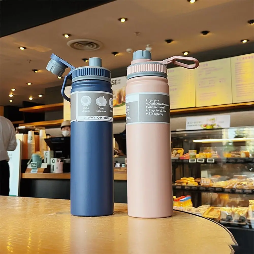 750ML Handheld Vacuum Tumbler Wide Mouth 304 Stainless Steel Flask Water Bottle Hot or Cold Direct Drinking Cup view 5