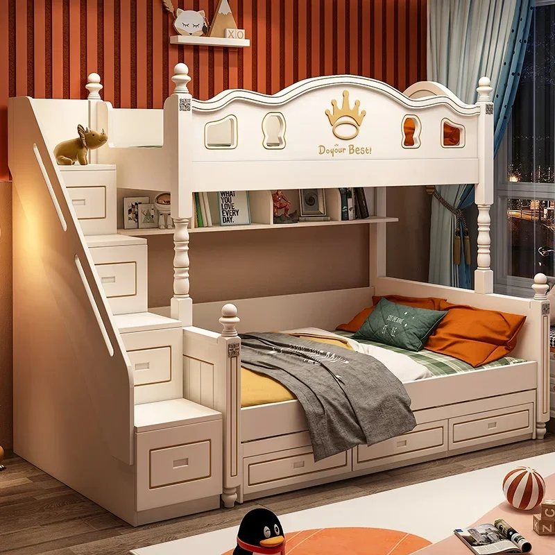 Letto per bambini a castello superiore e inferiore a due strati superiore e inferiore