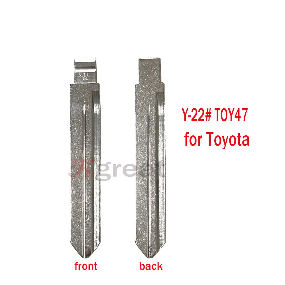 10pcs Y-22# KD Key Blade Y22 TOY47 Metal Uncut Blank Flip Remote Car Key Blade for Toyota Corolla for Keydiy KD Xhorse VVDI