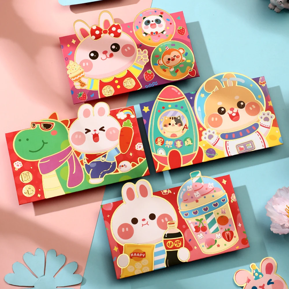 Nieuwe Jaar Rode Pocket Klassieke Stijl Creatieve Chinese Nieuwe Jaar Lente Festival Rode Envelop 10Pcs