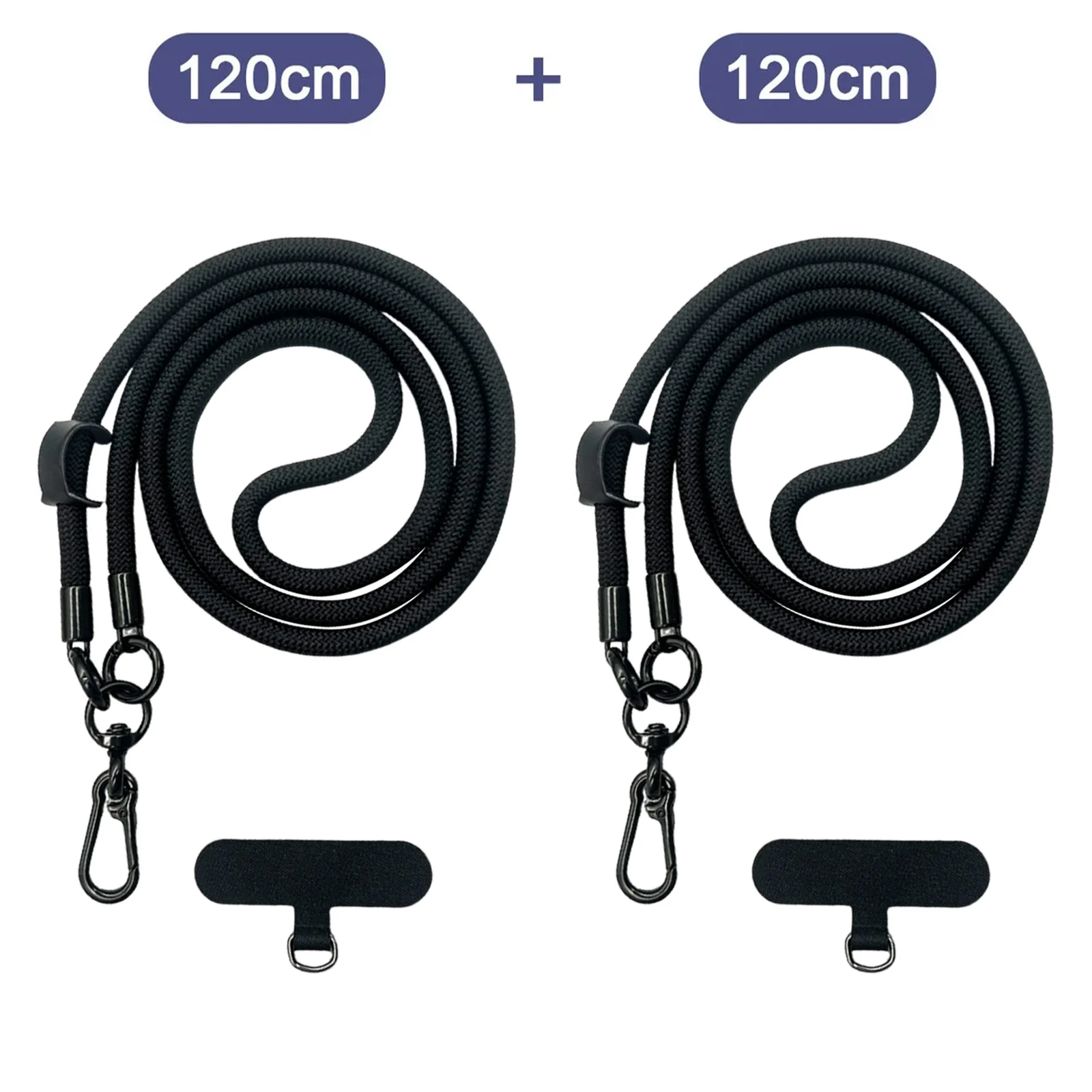 

2Pcs Solid Color Polyester Neck & Crossbody Lanyard with Phone Pad Unisex for Phone Bags Keys Outdoor Daily Use