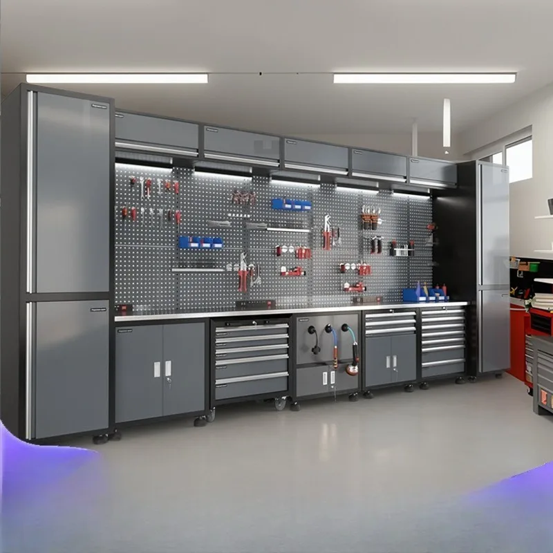 Auto Repair Combined Workbench Multi-purpose Maintenance Station Mobile With Storage Cabinet Case