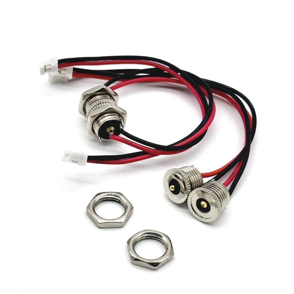 1sets 5V 2A  DC Magnet Pogo Pin Connector DC Power Jack Socket male Female Panel Mount Connector metal  With Nut