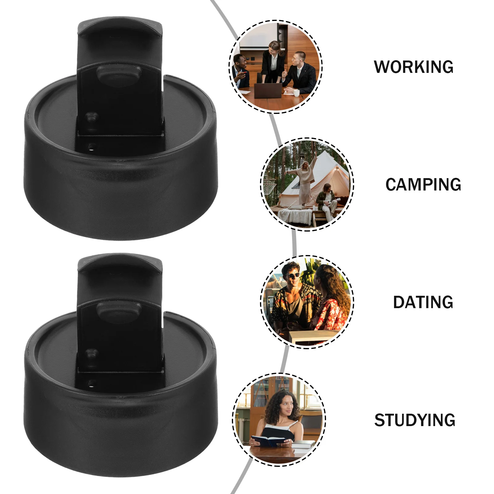 

2Pcs Insulated Cup Leak Proof Sports Water Bottle Lids Replacement Sealing Bottle Caps Outdoor Travel Hiking