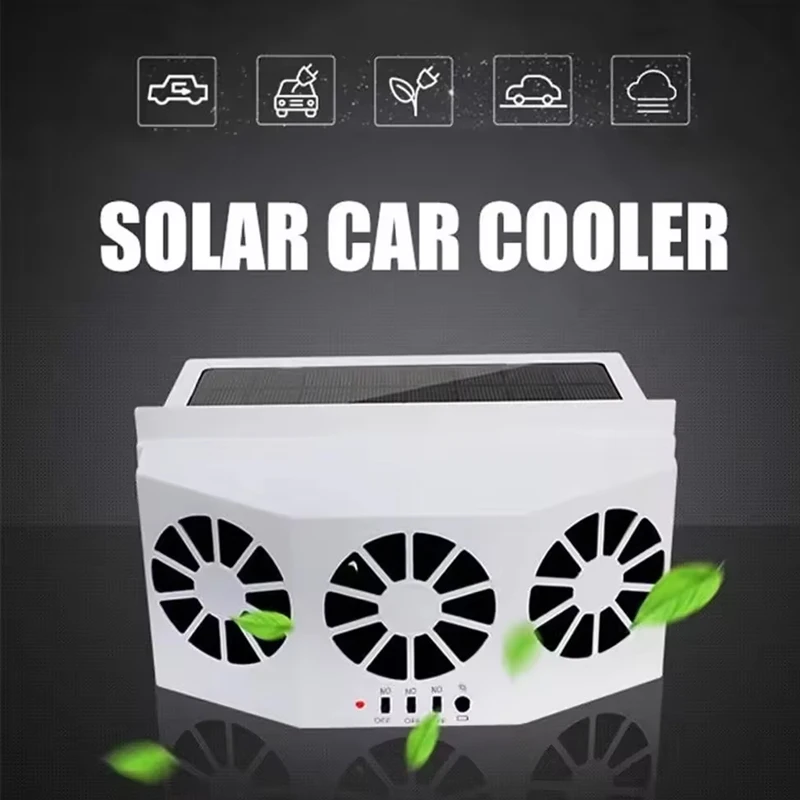 

High Quality Portable Cooling System Solar Panel Car Window Cooler Fan Auto Air Vent Ventilation Solar Radiator 3 Fans
