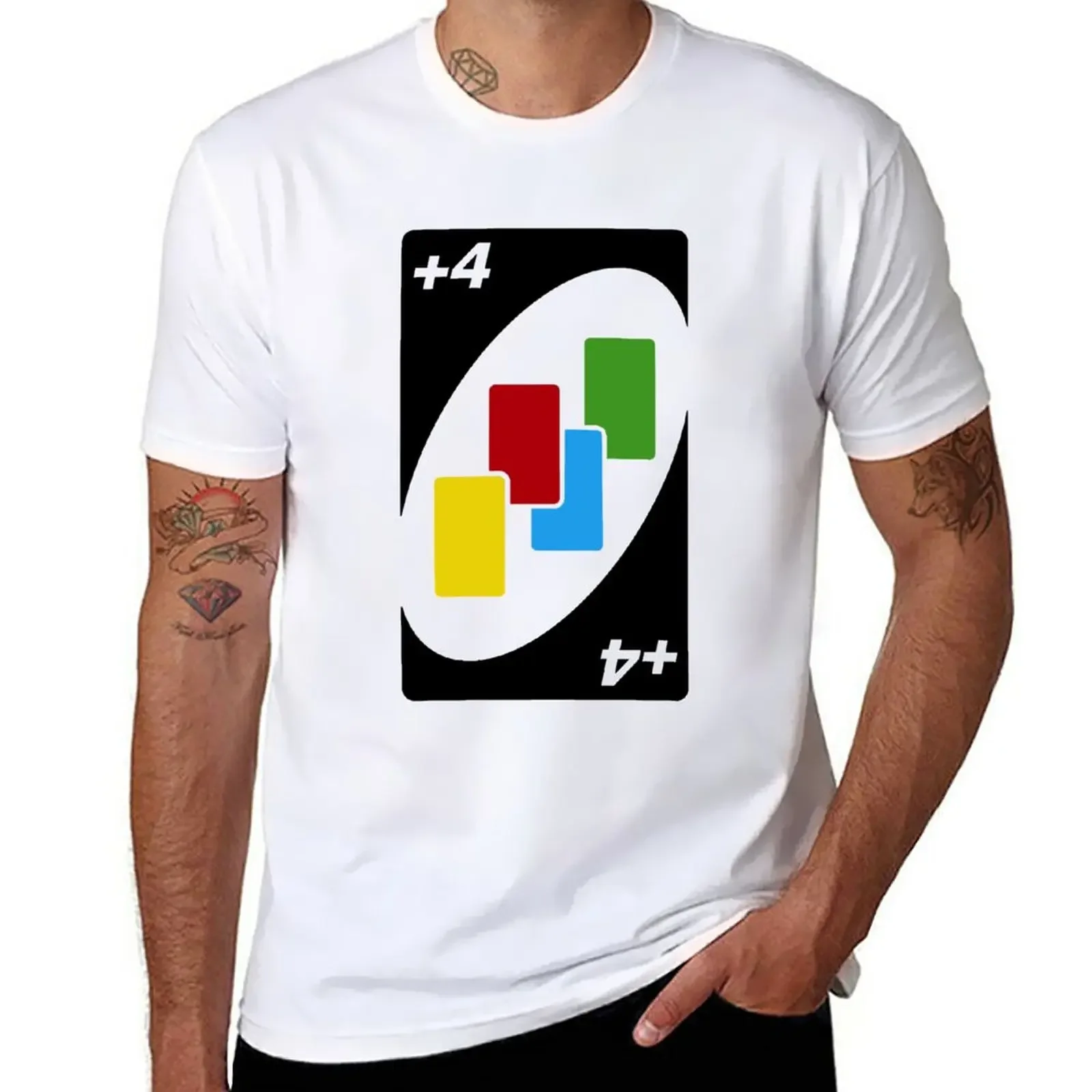 

Plus Four Card T-Shirt customs blacks heavyweights plain t shirts men