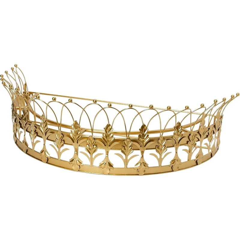 Creative Co-Op Decorative Metal Curtain or Canopy Crown, Gold Finish