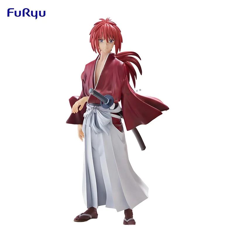 Modelo Original genuino FuRyu Trio-Try-iT Rurouni Kenshin Meiji Kenkaku Romantan 19cm Kenshin Himura figura Anime figuras de juguete