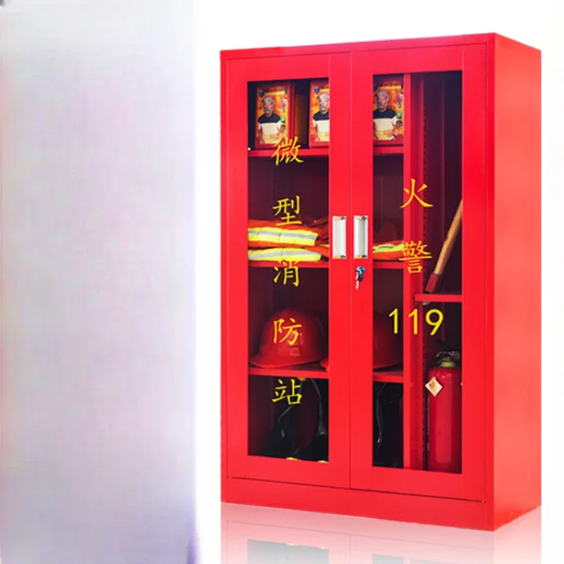 Mini-fire station full set of fire fighting equipment outdoor site fire cabinet equipment tools emergency display fire box.