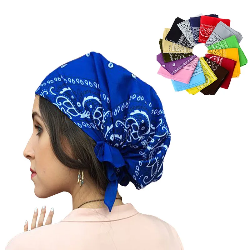 

2PCS/LOT Cotton Hip Hop cashew flower Bandana Men Women Outdoor Headbands Hair Band Wrist Wraps Amoeba Square Hair Accessories