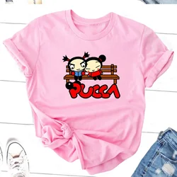 Pucca and Garu T Shirt Cartoon Cute Short Sleeve T Shirts for Women Casual Harajuku Basic Tee Shirts Female Clothing Tops