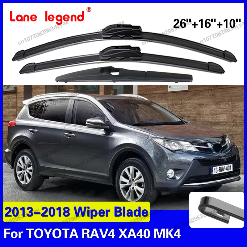 

For Toyota RAV4 XA40 MK4 2013-2018 1set Front & Rear Windshield Wiper Blades Windscreen Wipers 2014 2015 2016 2017 Accessories