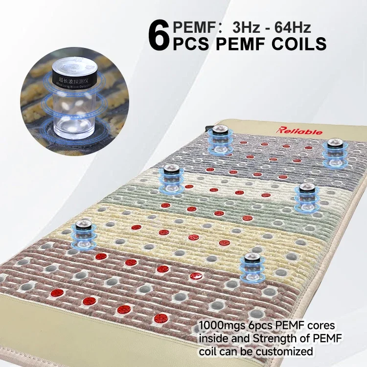 Reliable Natural Gemmat Heating Physical Therapy Mattress Chakra Amethyst Crystal Bio Mat Magnetic Therapy Mat