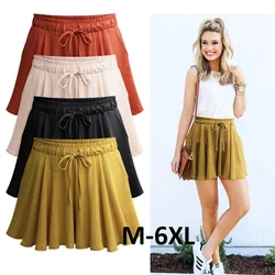 Women Shorts Summer Chiffon Casual Shorts Female Wide Leg Elastic High Waist Shorts Wide Leg  Womens Shorts Summer