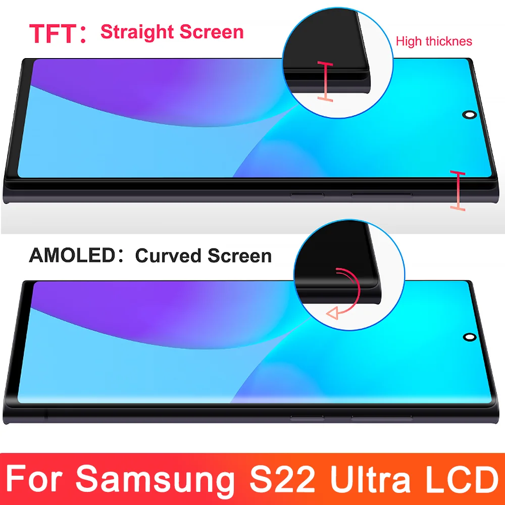 Tested For Samsung S22 Ultra 5G S908 S908B S908U LCD Touch Screen Digitizer For samsung S22 Ultra 5G LCD Display