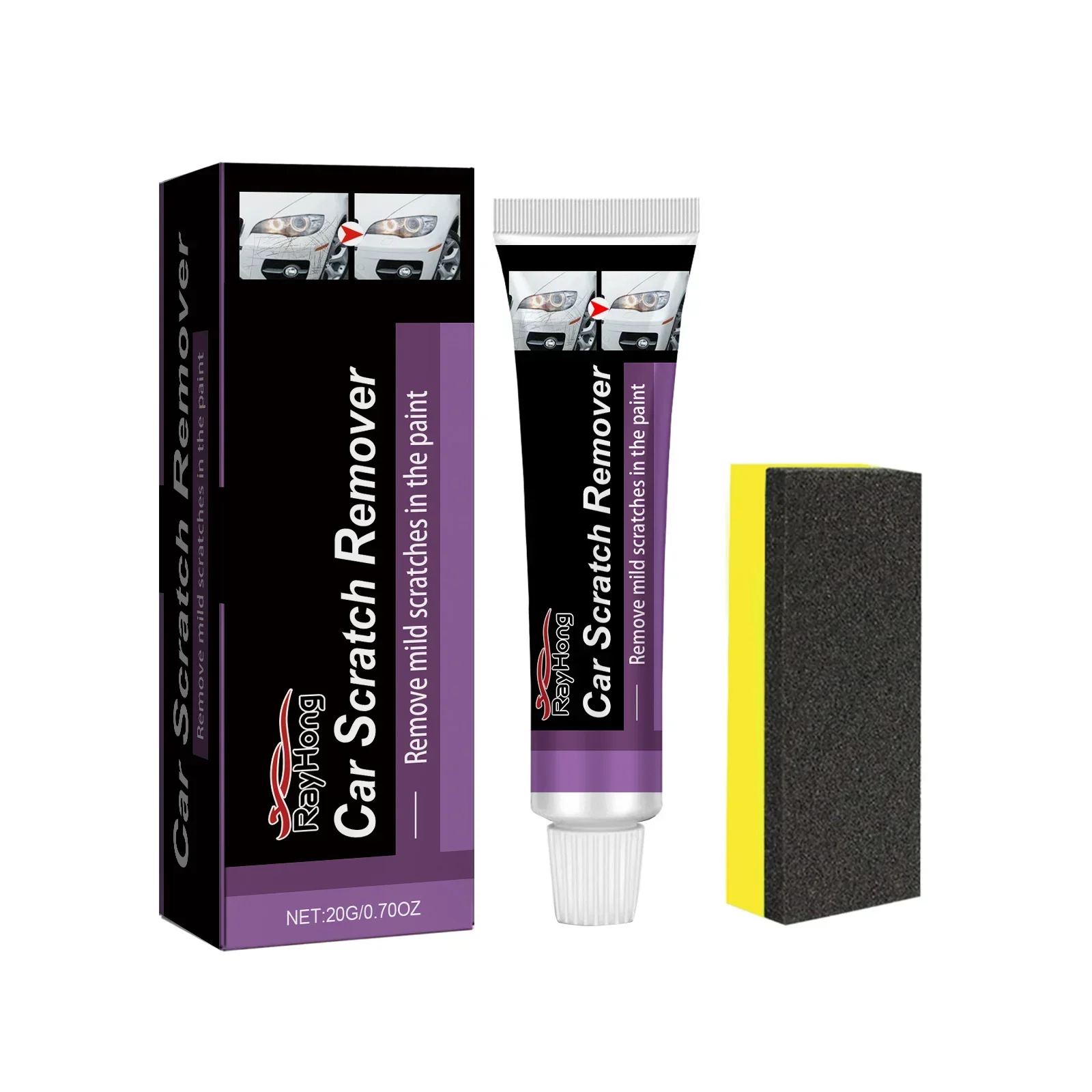 Car Scratch Remover Car Polishing Paste With Sponge  Paint Care Remove Scratch Repair Broken Paint Smooth Car Body