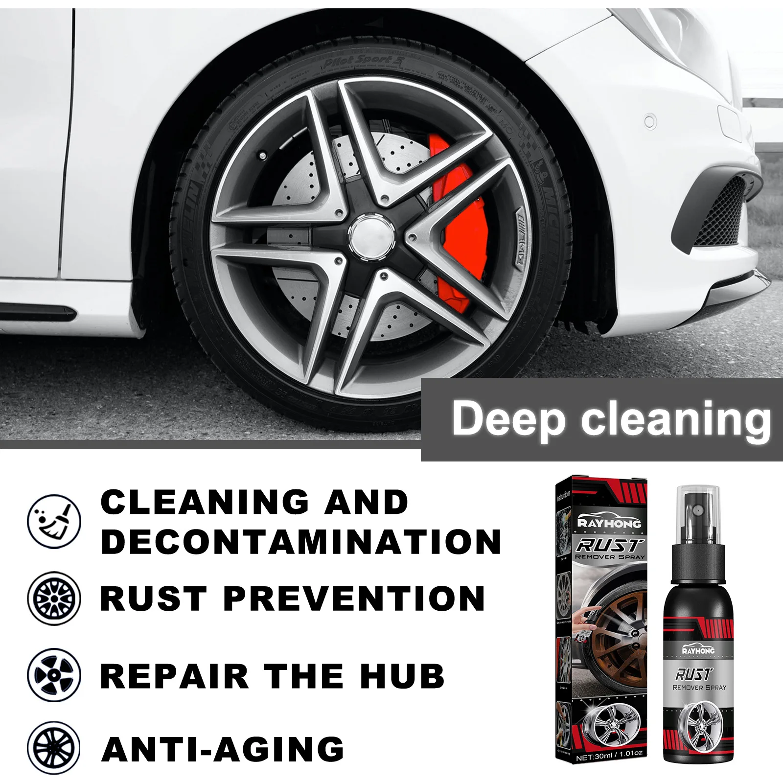 Car Metal Rust Remover Rust Inhibitor Derusting Spray Multipurpose Home Car Hub Anti-Rust Iron Power Cleaning Car Maintenance