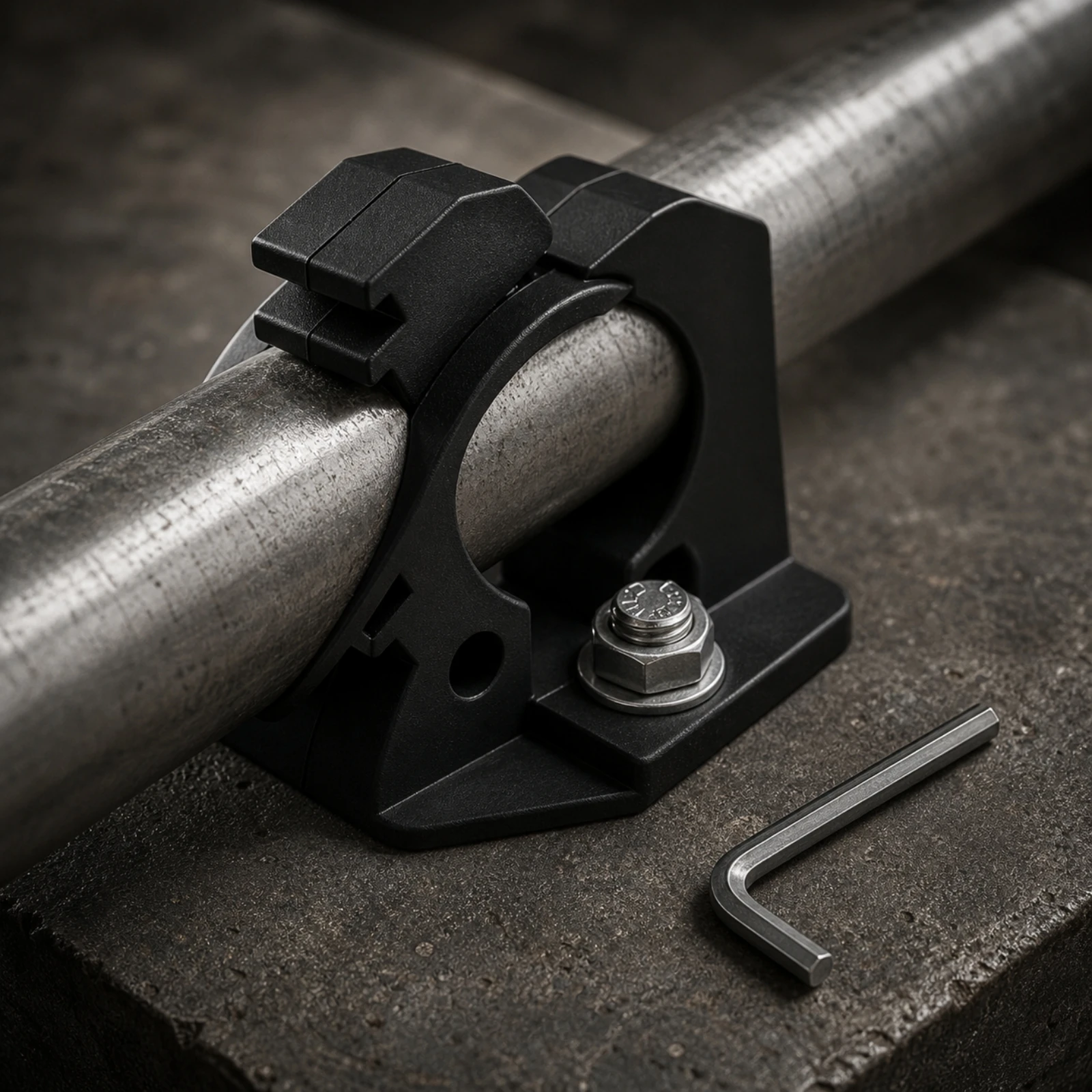 Pipe Clamp Stable Tube Clamp Pipe Fixture with Hex Key Secure Bracket Non-Slip for DIYers, Workshop, Utility Room