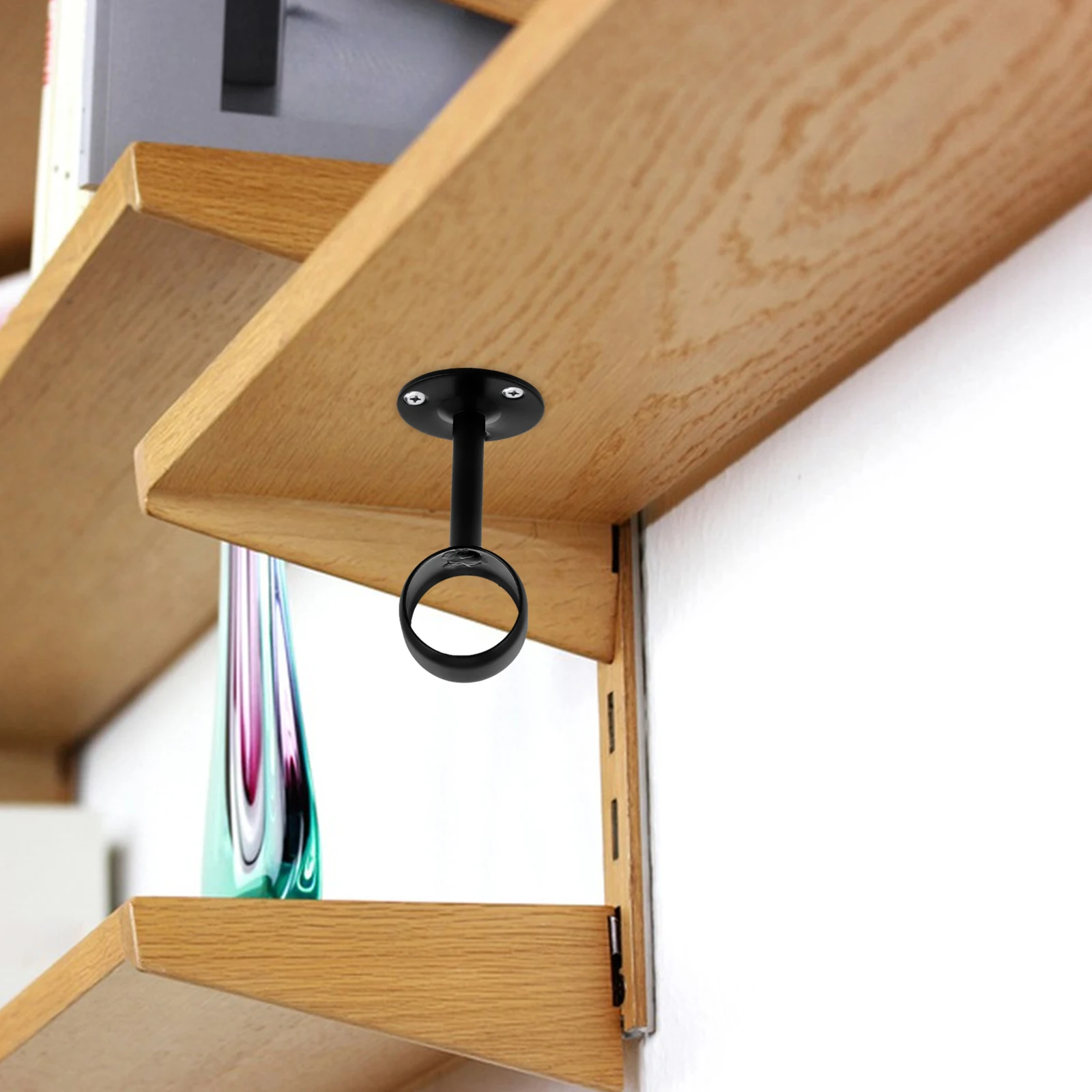 

4pcs Ceiling Mount Pipe Heavy Duty Adjustable Rod Holder Closet Rod Center Support For Wardrobe Home Storage Metal