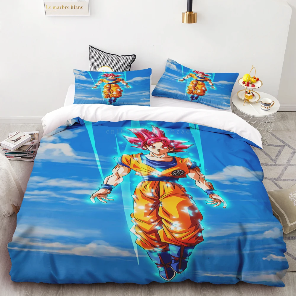 

Duvet Cover Japanese Anime Dragon Ball Son Goku Bedding Set Kids Cartoon Children Boy Bedroom Single Queen King Size Gift