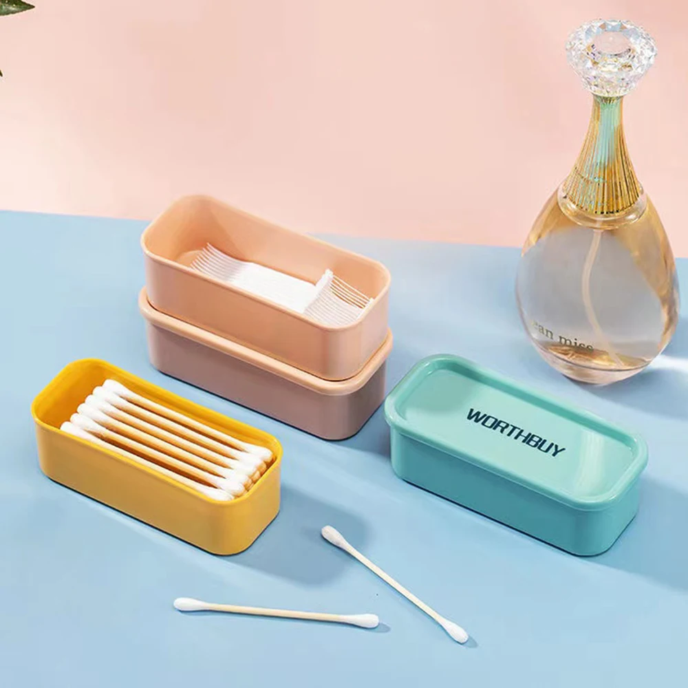 New Portable Cotton Swab Box Travel Dental Floss Holder Case Sundries Organizer Box Dust-proof Wire Earphone Cable Storage Box