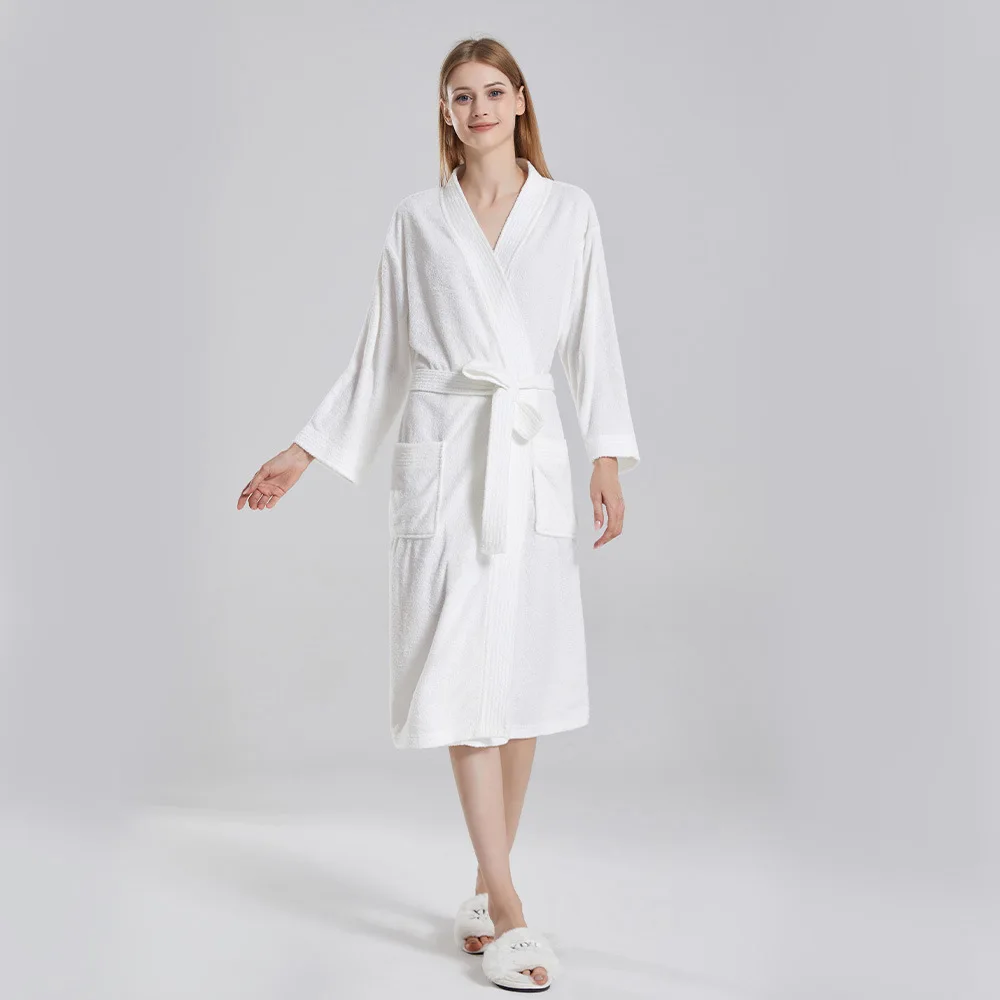 Towel Material Bathrobe Water Absorption and Quick Drying Robes for Couples Hotel Thin Bathrobes for Men and Women Shower