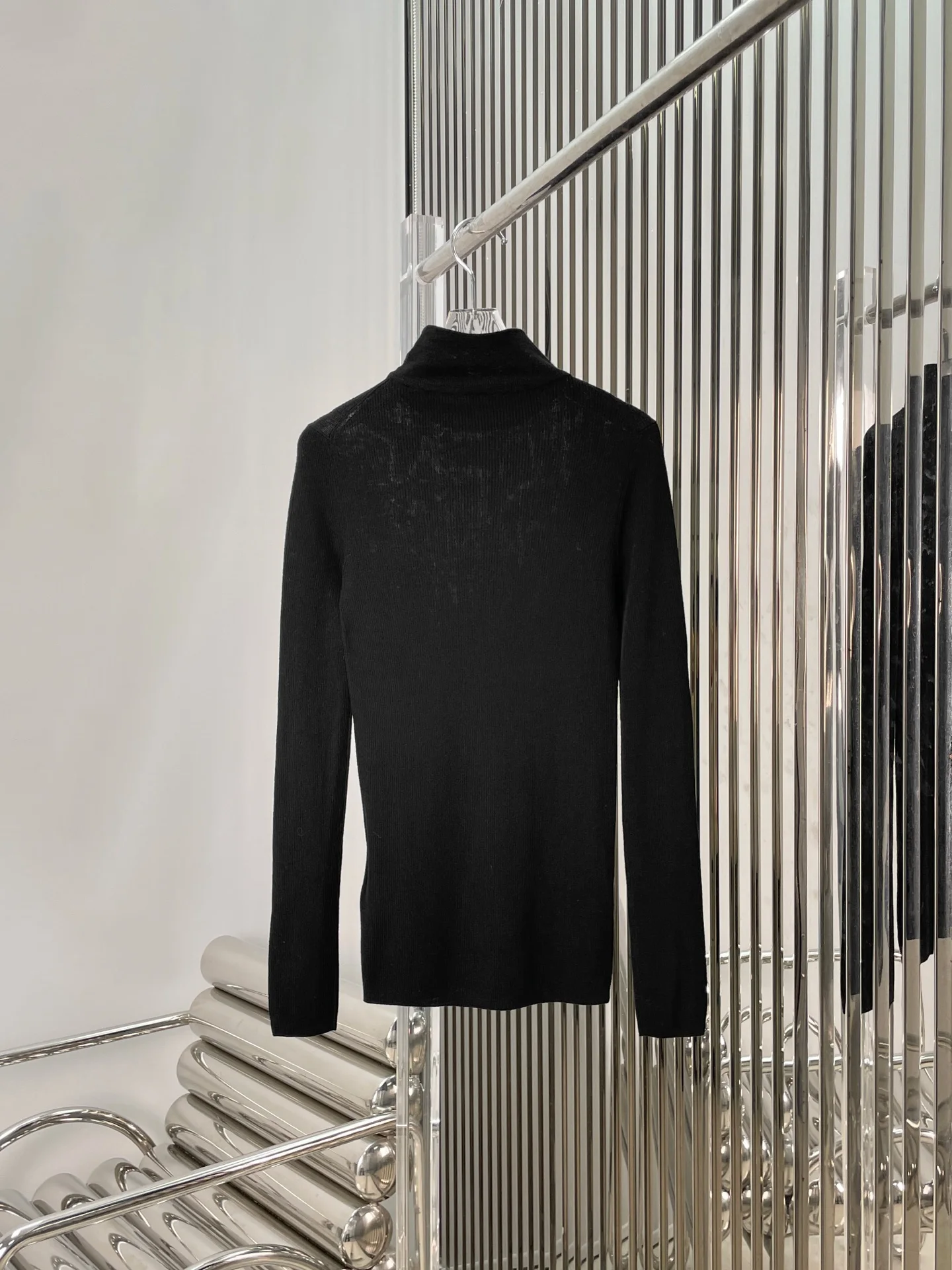 Slim Fit High Ne Knitwear Long Sve Women's Base Layer Sweater Versatile Woolen irt Metal Logo Embelliment Casual Sle