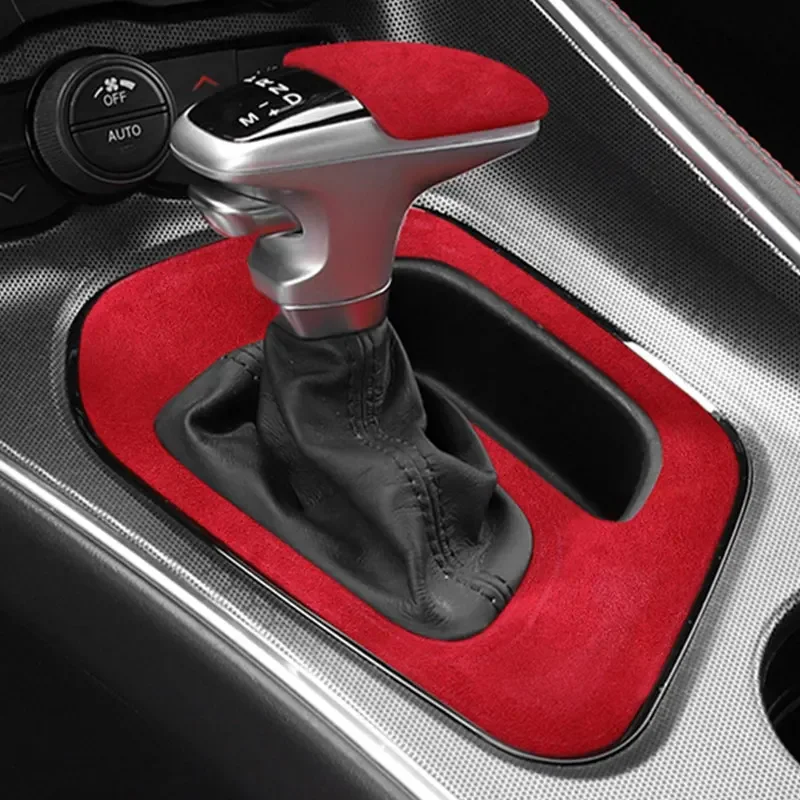 

For Dodge Challenger SRT Suede Gear Lever Gear Shift Head Cover Car Interior Modification Protection Decorative Accessories