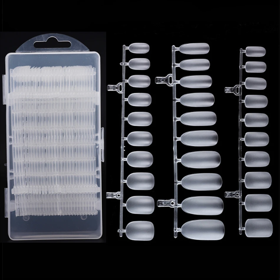 300pcs Short Round Square Medium Oval Full Coverage False Nails Ultra Thin Press On Nail Tips Salon Manicure Supply