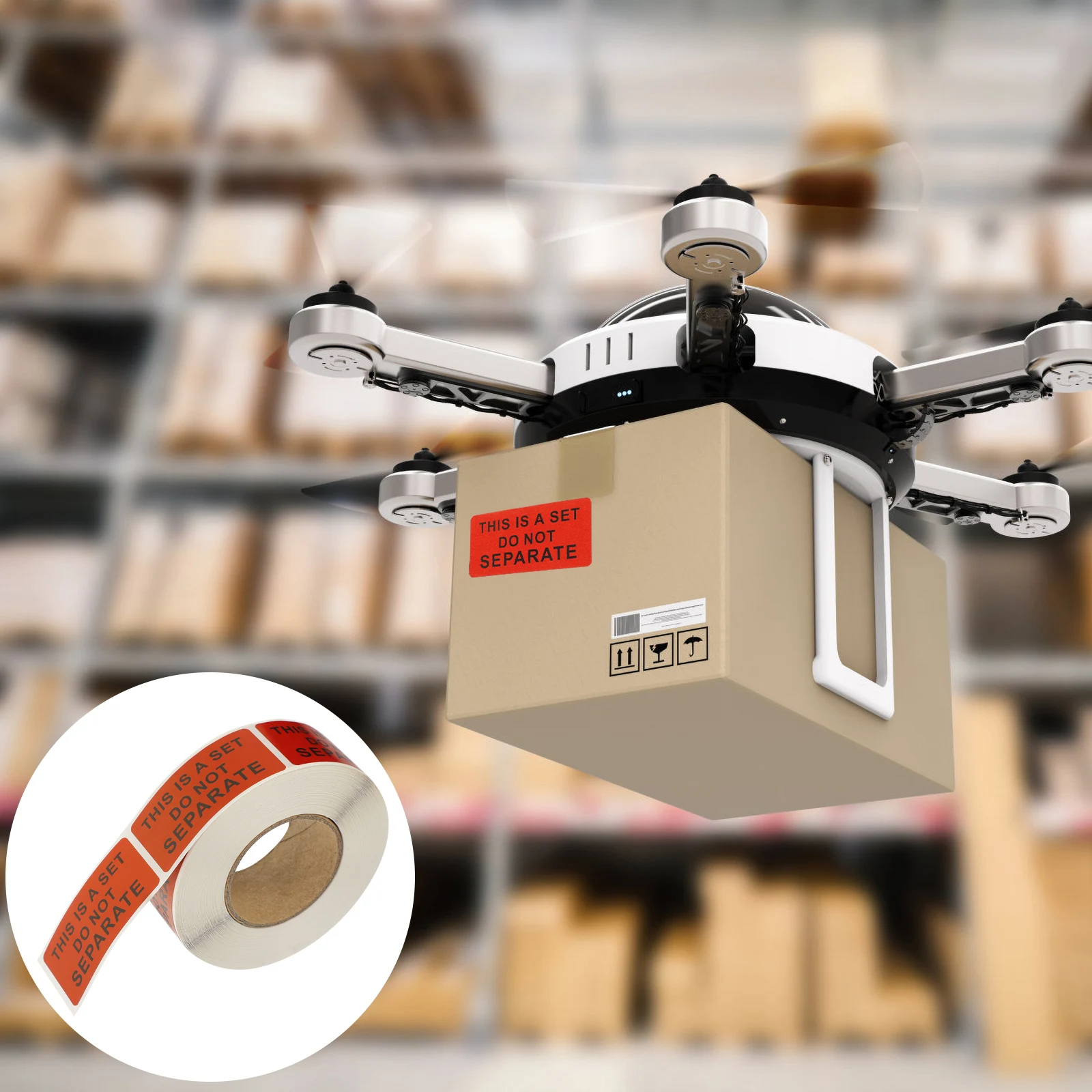 1 ロール粘着発送警告ステッカーセット、包装配達用ラベルデカールを分離しないでください、明るい色