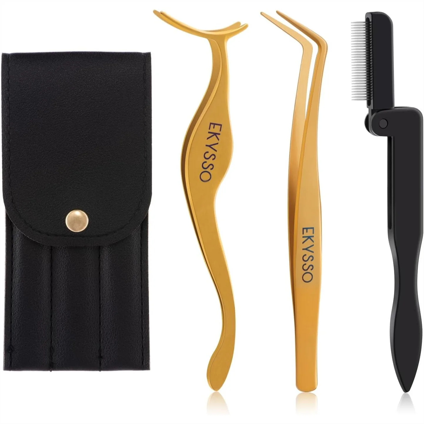 

Lash Applicator Tools, 3-in-1 Cluster Eyelash Applicator Kit, Precision Lash Tweezers for Clusters & Strip Lashes, DIY Eyelash