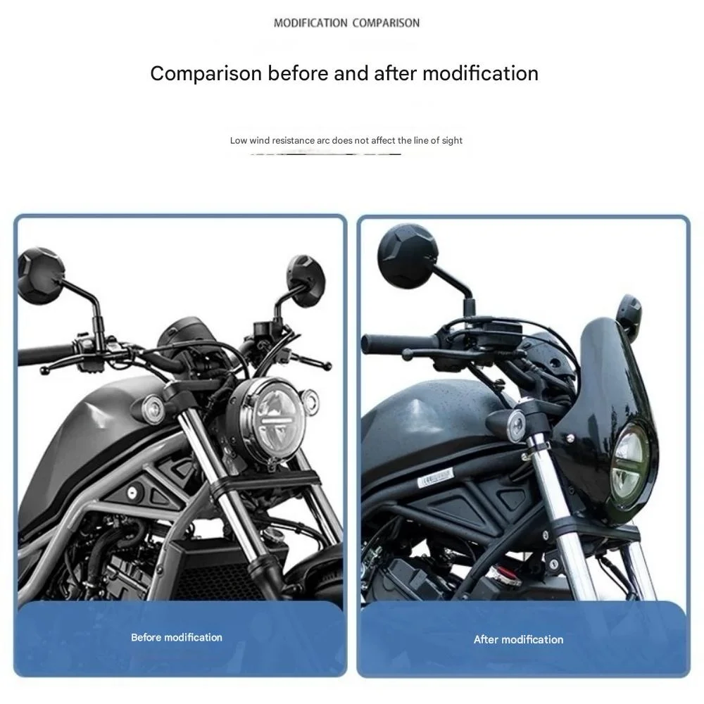 Fit For honda Rebel300 CMX300 Modified pig head cover, retro windshield fairing for 300cmx
