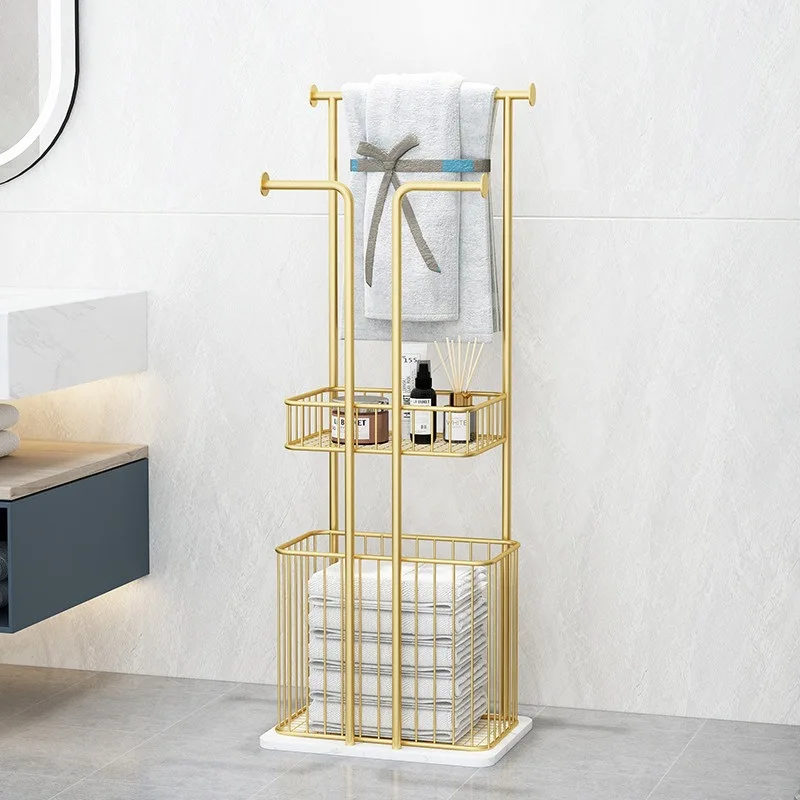 HT modern bathroom towel rack floor-to-ceiling simple marble bathroom rack bath towel rack B & B