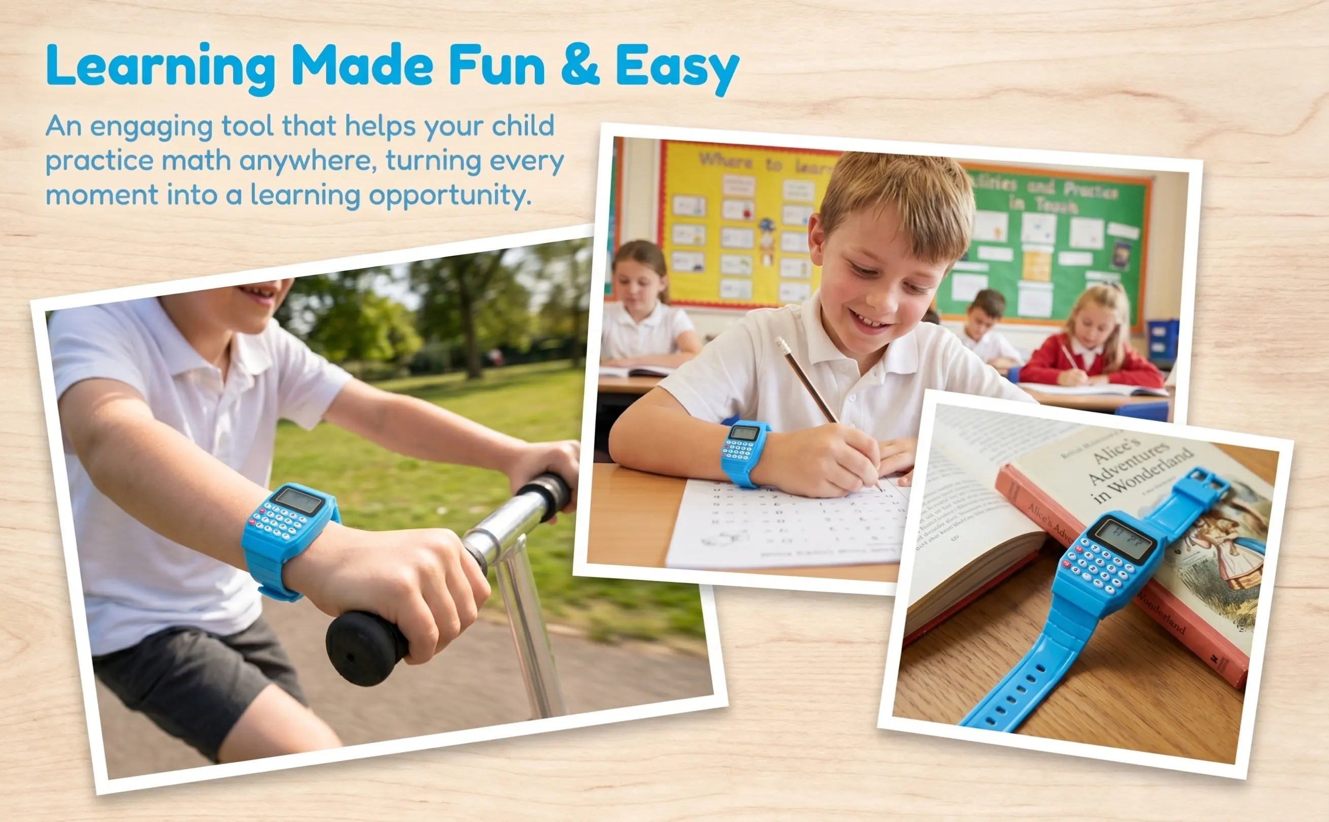 2pcs Calculator Wrist Watch for Kids Children Watches Waterproof Durable Math Aid Birthday Gifts Portable Design Long Use