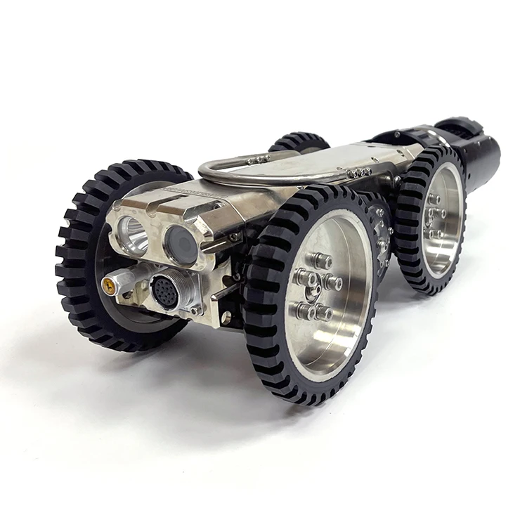CCTV 2/4MGP 150M IP68 Cámara robot sobre orugas de inspección de tuberías de drenaje de alcantarillado municipal impermeable