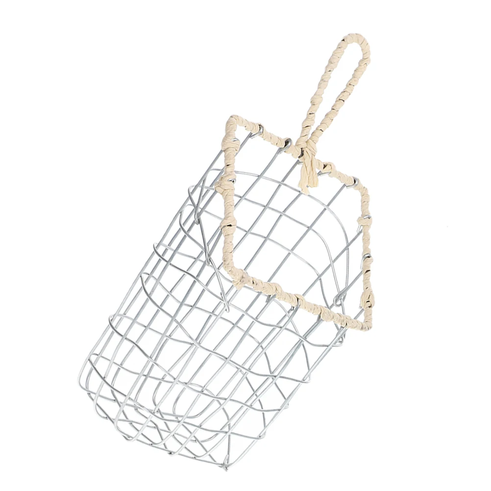 

Wrought Iron Storage Basket Baskets Kitchen Wall Organizer Shopping Hanging for