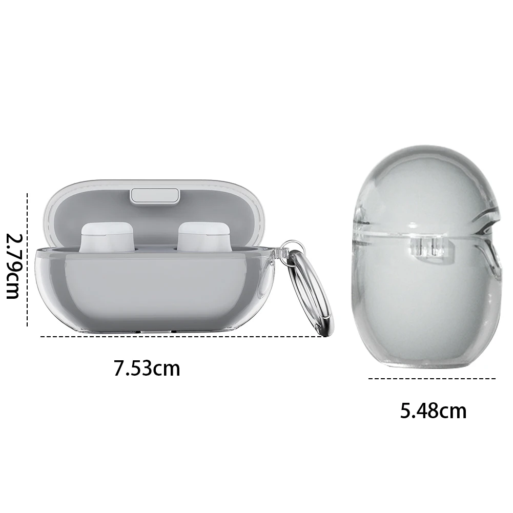 Penutup lembut untuk Beats Solo Buds earbud nirkabel casing silikon transparan penutup earbud tahan guncangan casing penutup dengan gantungan kunci