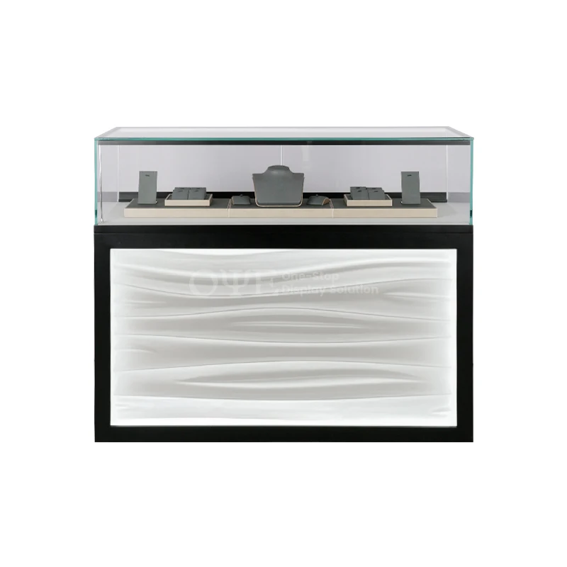 custom.Customized Luxury Jewellery Shop Furniture Modern Lockable Tempered Glass Jewelry Display Showcase