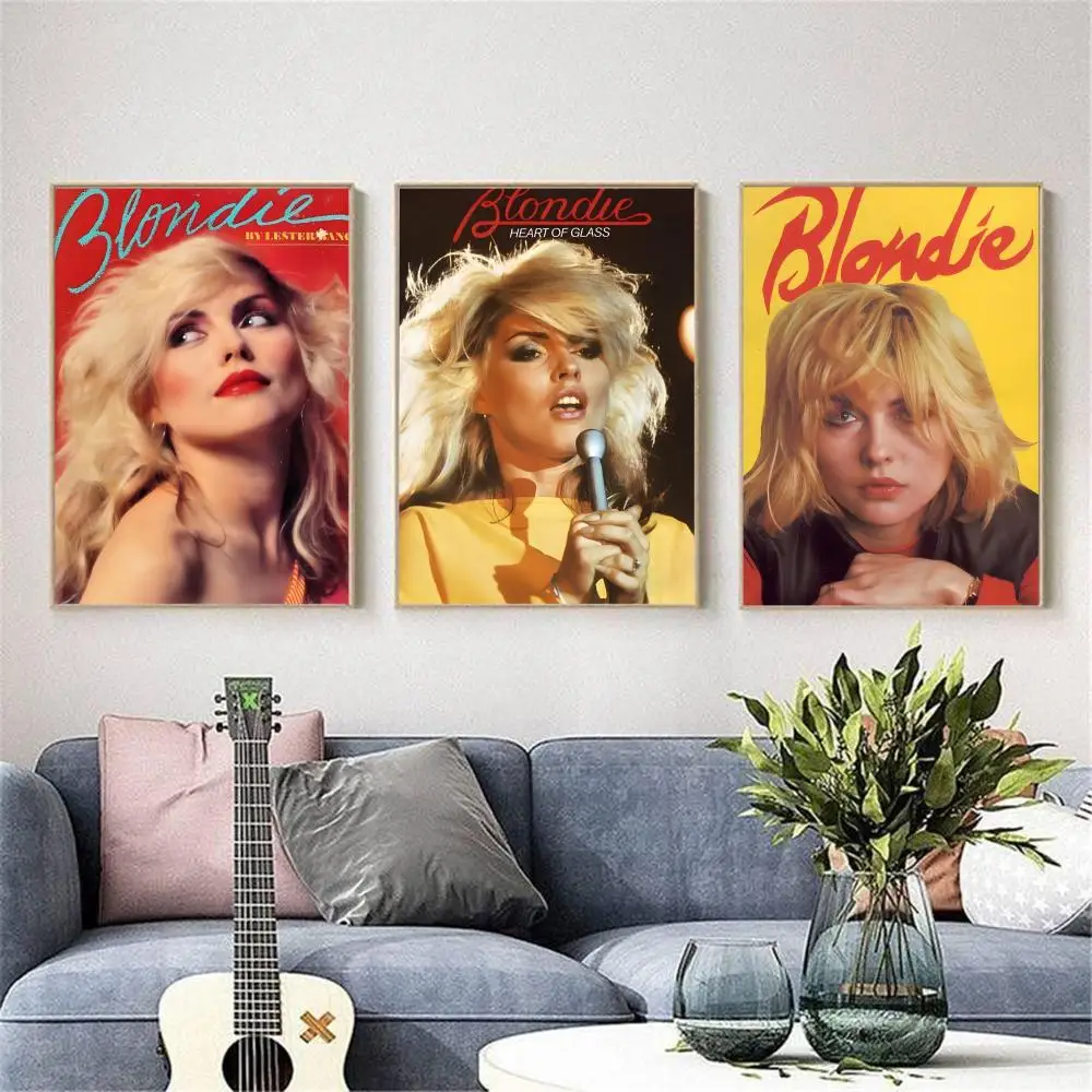 لوحة روك باند بي شقراء الخط المنزلي وغرفة النوم المقاومة للماء من القماش ملصق غير مؤطر جدار الفن طباعة الديكور جدارية #4